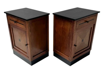 Two Art Deco Modernist Nightstands or Bedside Tables, 1920s